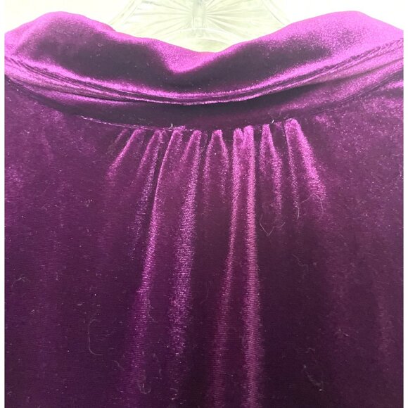 New Umgee Purple Velvet Button Down Tunic Sequined Balloon Sleeves Womens Sz 1XL - Picture 4 of 8